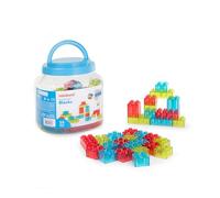 Miniland Conteneur de 55 pièces translucides, Multicolores et emboîtables de différentes Tailles. pour Enfants à partir de 2 Ans