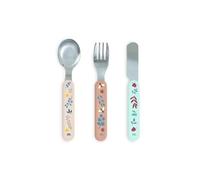 Miniland - Couverts Enfant Ergonomiques pour Bébé, Acier Inoxydable, Manches Sans BPA, Inclut Cuillère, Fourchette et Couteau (Dreamland)
