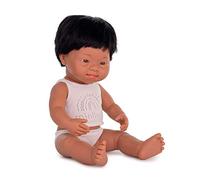 Miniland Dolls 31267 Poupée Latine avec Syndrome Down en Vinyle Doux de 38 cm présentée avec sous-vêtements dans Une boîte Cadeau
