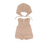 Miniland – Tenue tricotée combinaison et bonnet – 38 cm – Beige – Enfants