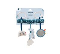 Miniland - Jouet suspendu pour lit bébé ou poussette - Centre sensoriel avec anneau de dentition, miroir et son - Stimulation précoce (Baby Koala)