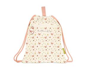 Miniland Kiddie Sack Butterfly - Sac à Dos Enfant Type Sac Imperméable | Léger et Résistant | Avec Poches et Fermeture à Cordon | Lavable et Personnalisable | Idéal pour l’École