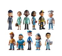Miniland Lot de 11 Personnages pour Jeu Symbolique, Jeu éducatif pour développer Les compétences sociales et linguistiques, 2 Ans et Plus