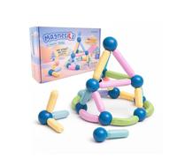 Miniland Magnetics 34 pièces Jeu de Construction magnétique pour Enfants, Blocs magnétiques éducatifs, Jeu STEM pour la créativité et la logique, 2 Ans et Plus