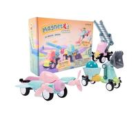 Miniland Magnetics Vehicles Jeu de Construction magnétique avec véhicules, Blocs magnétiques pour Enfants, Jeu éducatif STEM pour Construire Voitures et camions, 3 Ans et Plus