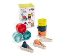 Miniland Jeu de tri Sorting Tree Trunks – Troncs multicolores avec pinces – 2–3 ans