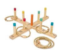 Miniland Mind & Move Ring Challenge - Jeu de Lancer d’Anneaux, Base en Bois et Anneaux en Corde Naturelle, développe équilibre, précision et Coordination, Usage thérapeutique Adultes