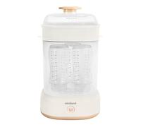 Miniland - Mini Steamy stérilisateur à vapeur, grande capacité pour biberons, sucettes et tétines, unisexe, passe au lave-vaisselle, automatique, sans produits chimiques (beige)