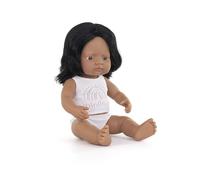 Miniland Miniland31158 Poupée bébé Fille hispanique avec sous-vêtements Multicolore 38 cm