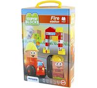 Miniland Miniland32352 Super Blocks Caserne de Pompiers Multicolore