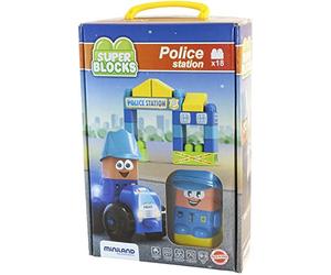 Miniland Miniland32353 poste de police Super Ensemble de blocs - version anglaise