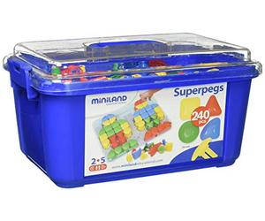 Miniland Miniland95072 Superpegs Boîte de 240 pièces Multicolore