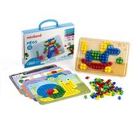 Miniland Mosaïque Pegs avec Tableau + 6 Feuilles + 160 Clous
