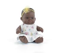 Miniland - Poupée 21 cm fille africaine - robe à fleurs