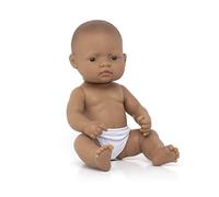 Miniland Poupée bébé 32 cm avec Traits Ethniques et sexués pour l'apprentissage de la diversité avec Parfum Doux et agréable - Fille Latine