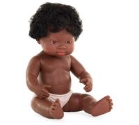 Miniland Poupée bébé Miniland31053 – Garçon africain 38 cm Multicolore, sans sous-vêtements