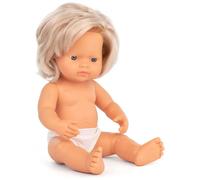 Miniland Poupée Miniland31052 38 cm européenne petite fille blonde beige sans sous-vêtements