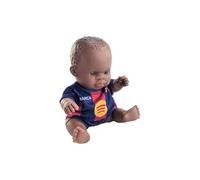 Miniland - Poupée FC Barcelona 21 cm avec Tenue Officielle Blaugrana - Poupée de Football Barça Articulée et de Collection - Licence Officielle (Africain)