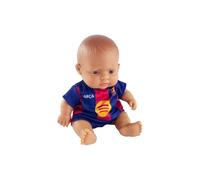 Miniland - Poupée FC Barcelona 21 cm avec Tenue Officielle Blaugrana - Poupée de Football Barça Articulée et de Collection - Licence Officielle (Latino)
