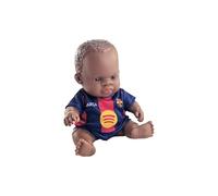 Miniland - Poupée FC Barcelona 21 cm avec Tenue Officielle Blaugrana - Poupée de Football Barça Articulée et de Collection - Licence Officielle (Africaine)