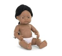 Miniland Poupée garçon amérindien 15" (Polybag) - Fabriquée en Espagne, anatomiquement correcte, qualité, inclusion