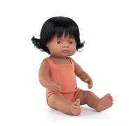 Miniland Poupée Latino-américaine, 38cm, Faite à la Main, avec Parfum. Poupées inclusives. Diversité. Colourful Edition.