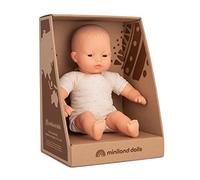 Miniland Poupée Souple de 32 cm dans Une boîte - Asiatique | Parfum léger à la vanille, fabriqué en Espagne, conçu pour les bébés, poupée nouveau-né, joli design pour cadeau