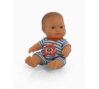 Miniland Pyjama Thermique à Rayures 21 cm pour poupées de 21 cm, Couleur Bleu, (31673)
