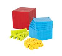 Miniland Set Base 10 pour Travailler et Comprendre Leur décomposition numérique. Fabriqué en Espagne. Contient 121 pièces, 24 activités, 15 Cartes et 1 Guide pédagogique.