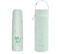 Miniland Set of 500 ml liquid flask and thermal bag with handle for hanging mint blue. Ideal for carrying anywhere baby feeds