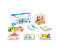 Miniland - Shape Makers | Jeu de Construction en Bois pour Enfants dès 6 Ans avec Plateaux de Jeu