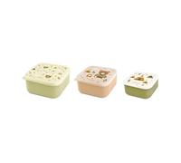 Miniland Snackbox-3 Explorer - Set de 3 Boîtes à Snacks Enfant 230 ml, 350 ml et 540 ml | Boîtes Empilables | Compactes et Résistantes | Sans BPA et Compatibles Lave-vaisselle | Idéales pour l’École