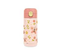 Miniland Steel Junior Bottle Butterfly - Gourde Enfant en Acier Inoxydable 320 ml | Garde le Chaud et le Froid | Ouverture Facile avec Bouton | Anti-fuite avec Fermeture Sécurisée | Sans BPA