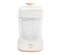Miniland - Mini Steamy stérilisateur à vapeur, grande capacité pour biberons, sucettes et tétines, unisexe, passe au lave-vaisselle, automatique, sans produits chimiques (beige)