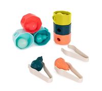 Miniland Jeu de tri Sorting Tree Trunks – Troncs multicolores avec pinces – 2–3 ans