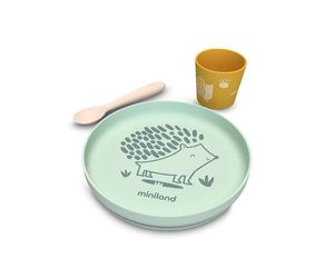 Miniland - Vaisselle en silicone Meal Set Forest pour bébé