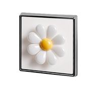 Minimal 3D Doux Brillant Blanc Marguerite Fleur Unisexe Broches & Épingles Carré Léger Revers Insigne Bijoux pour Vêtements Châle Chapeau