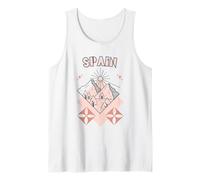 Minimal Boho Travel Line Art Espagne Vacances Débardeur