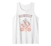 Minimal Boho Travel Line Art Norvège Vacances Débardeur