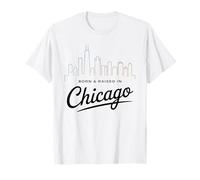 Minimal Chicago - Born & Raised in Chicago - Chicago Skyline T-Shirt