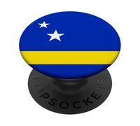 Minimal Curacao Flag Inspired Stars and Stripe Art PopSockets PopGrip Adhésif