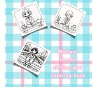 Minimal Doodle Sitting Girl coloring book: Kawii style illustration.Bold and easy Doodle line art for children to adults