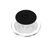 Minimal Élégant Moderne Amour Cœur Noir PopSockets PopGrip pour MagSafe