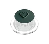 Minimal Esthétique Mignon Amour Vert Forêt Cœur Vert Foncé PopSockets PopGrip pour MagSafe