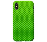 Minimal Green Lattice Pattern | Geometric Neutral Design Coque pour iPhone X/XS