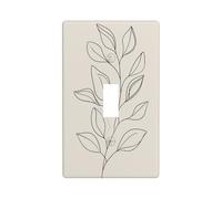 Minimal Line Art Botanique Branche Feuilles Interrupteur Décoratif Simple Plaque Murale 1 Gang pour Cuisine Ferme Chambre Salle de Bain Art Décor