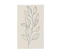 Minimal Line Art Botanique Branche Feuilles Yard House Drapeaux 9,1 x 1,5 m Saison Bannière de vœux avec œillets Décoration d'intérieur ou d'extérieur