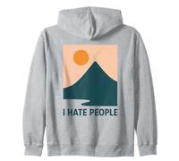 Minimal Montagne Coucher De Soleil Drôle Randonnée Anti Social Nature Sweat à Capuche