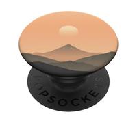 Minimal Mountain Sunrise Zen Paysage Calme Scène PopSockets PopGrip Adhésif