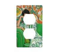 Minimal Woman Sleeping Modern Outlet Cover Light Switch Cover Decorative 1 Gang Wall Plate for Kitchen Room Bathroom Size 7x11.4cm